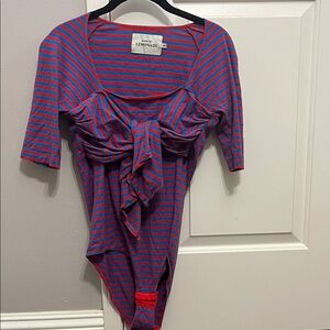 Striped Bodysuit - Red and Blue